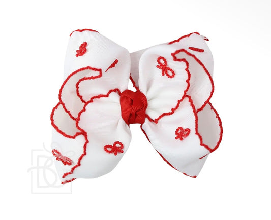Crochet Edge Bow - Red Bows