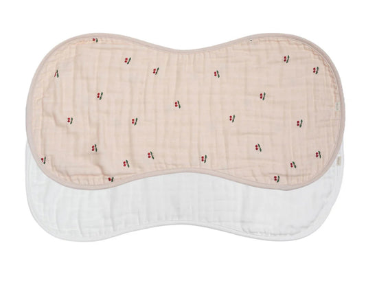 Cherry Muslin Burp Cloth Set 2-Pack