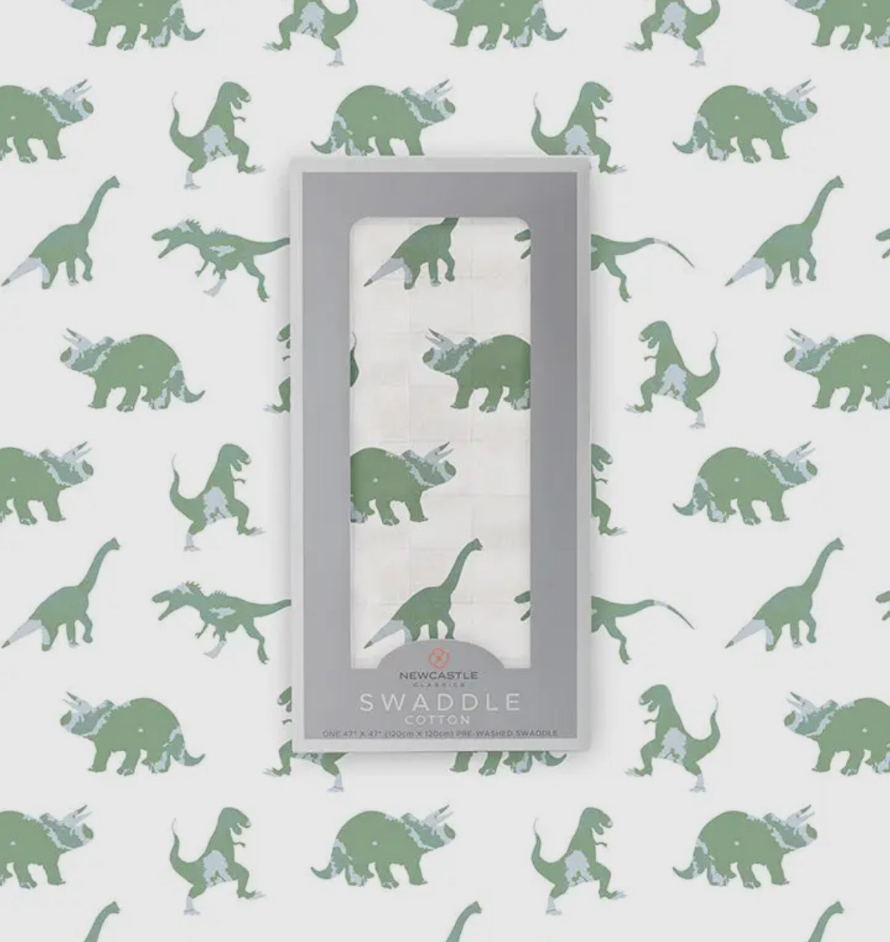 Green Dino Cotton Swaddle