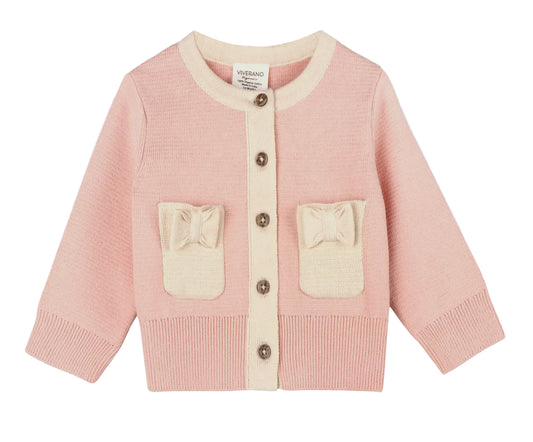 Bow Pockets Sweater Knit Baby Cardigan