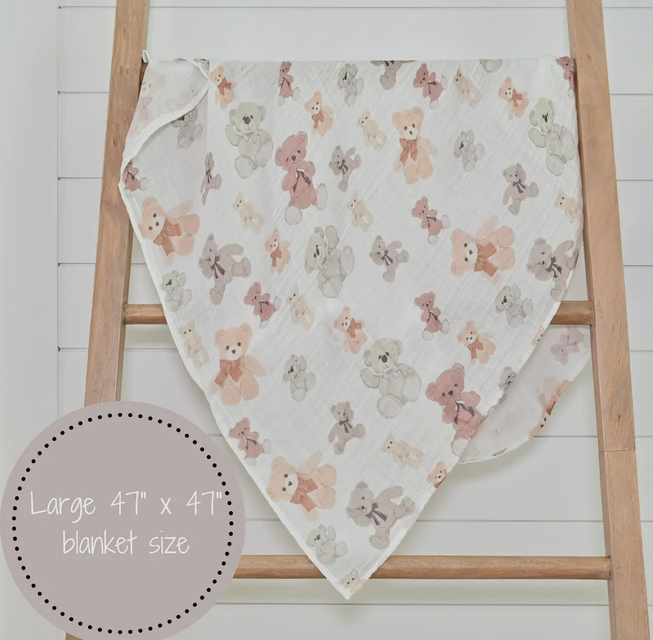 Teddy Bear Hugs Baby Swaddle Blanket