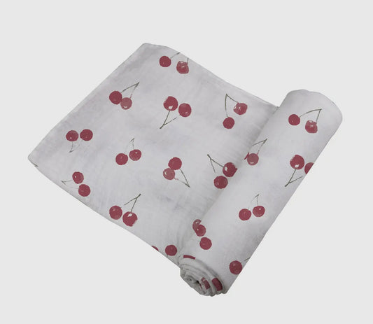 Sweetheart Cherry Bamboo Swaddle