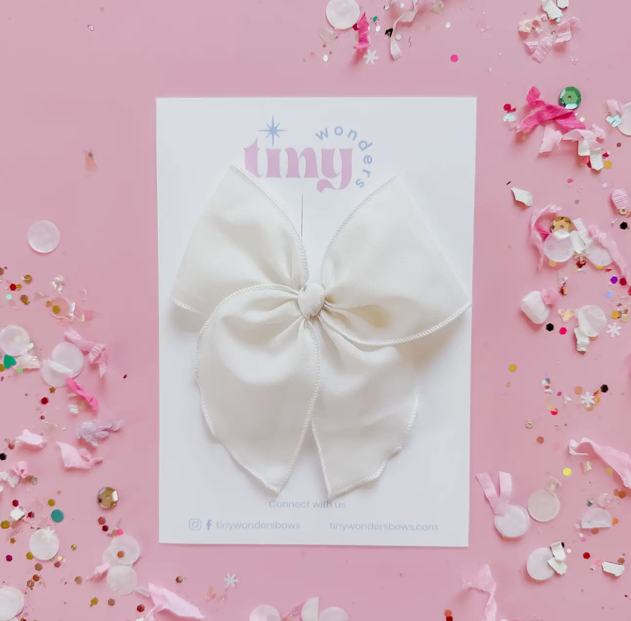 White Crepe Bow