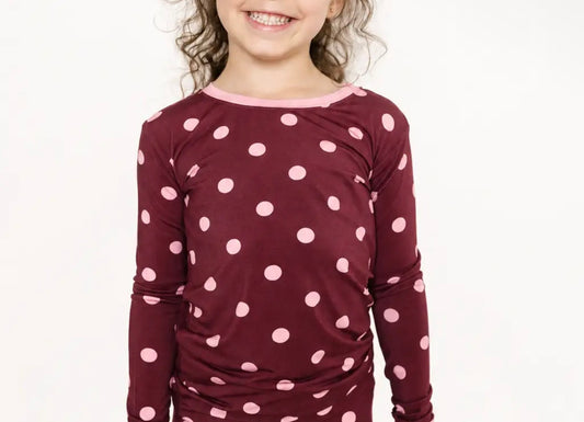 Mulberry Polkadot Bamboo Set