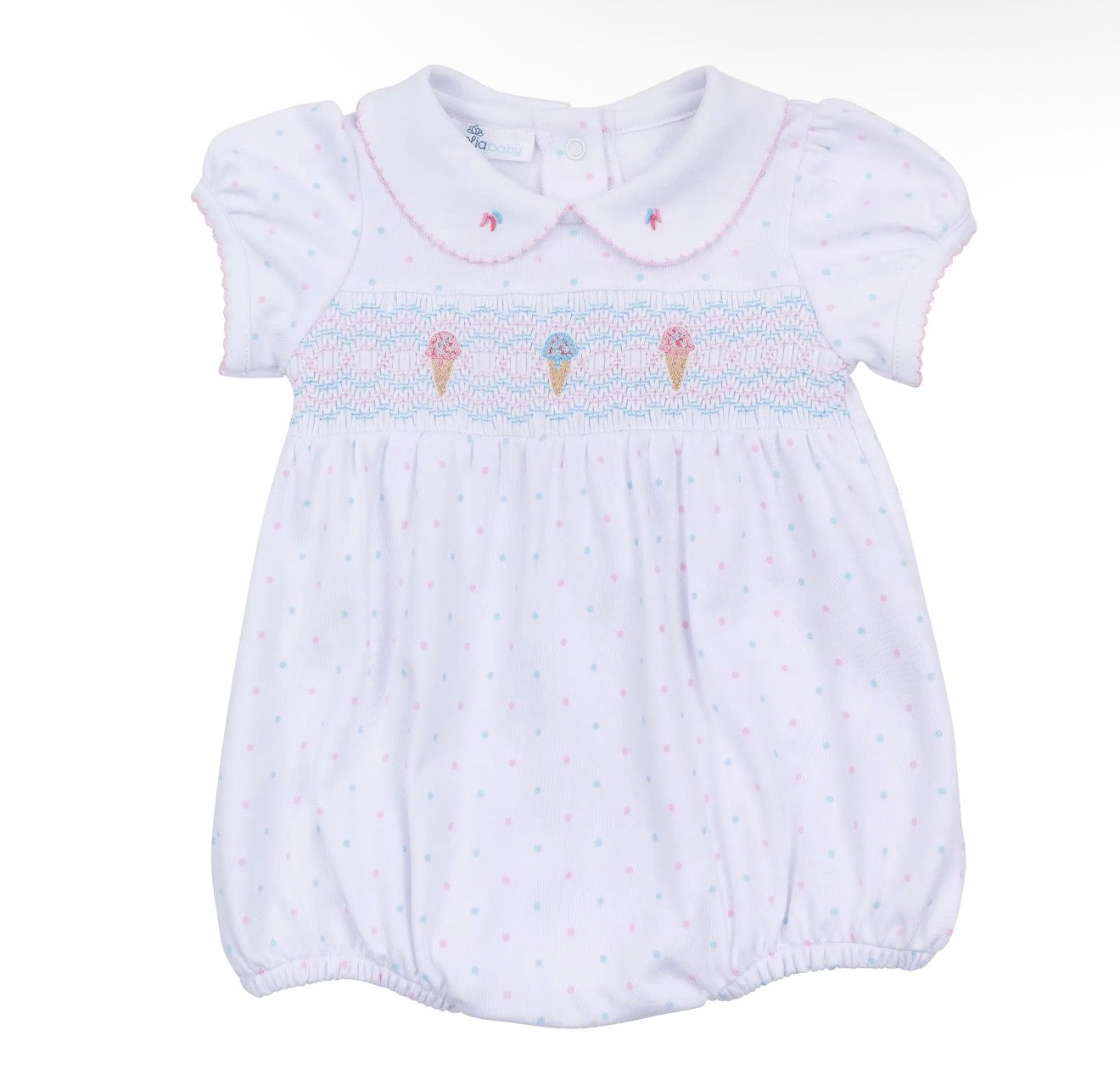 Ice Cream Classics Smocked Collared Girl Bubble