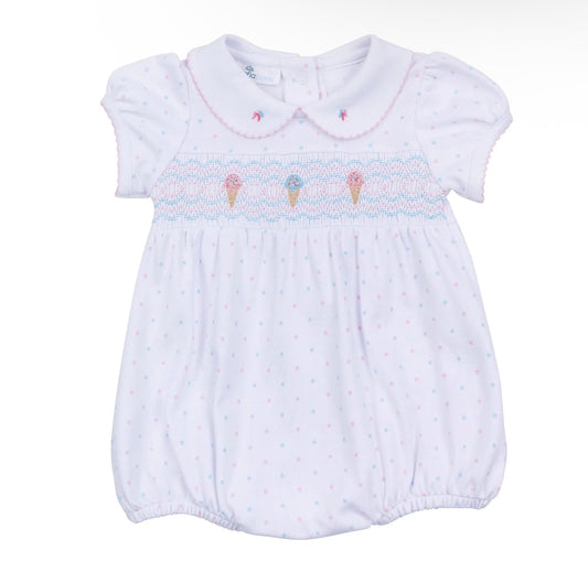 Ice Cream Classics Smocked Collared Girl Bubble