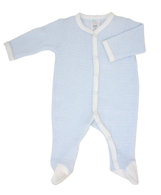 PATY RIB KNIT FOOTIE, PIMA TRIM BLUE