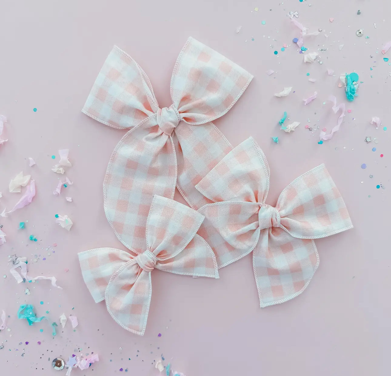 Pink Checkered Bow