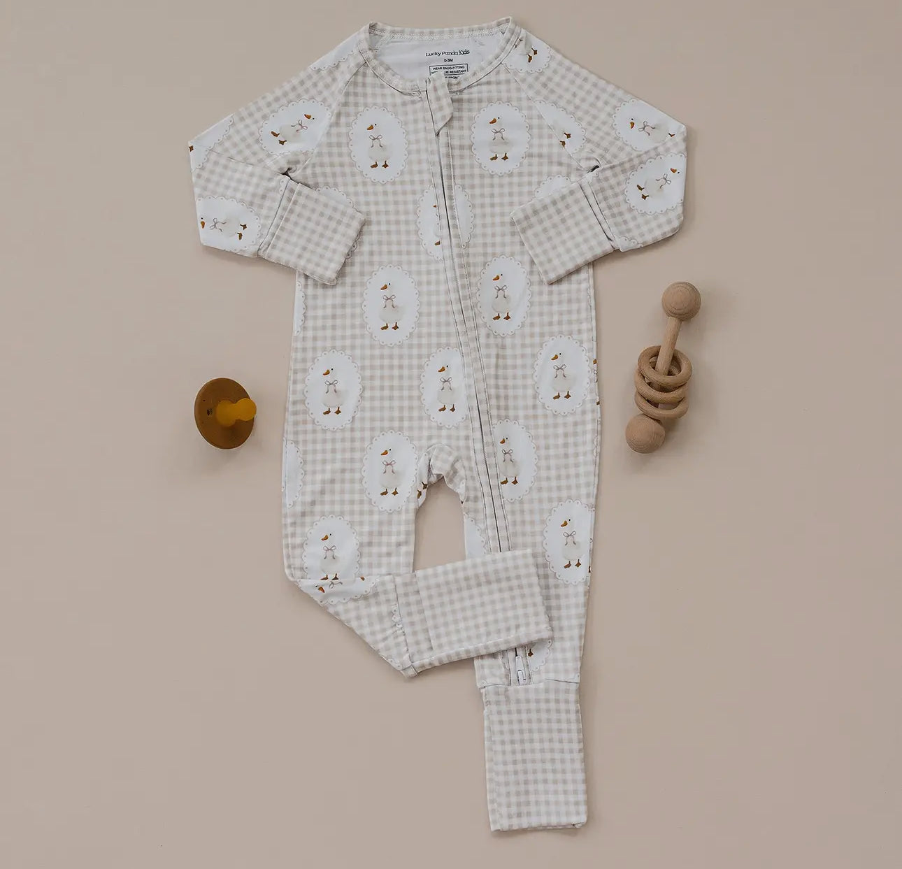 Bamboo Zip Romper | Gingham & Goose