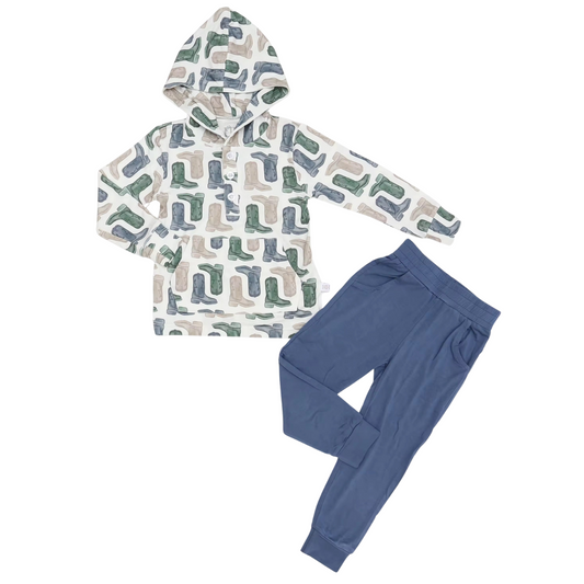 Boys Boots Hooded Set