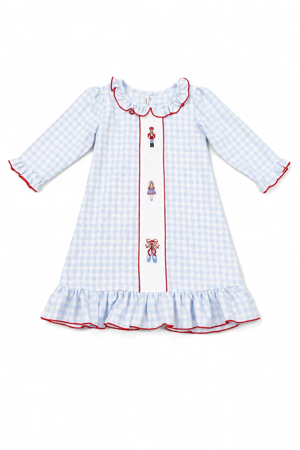 Nutcracker Embroidered Blue Plaid Gown