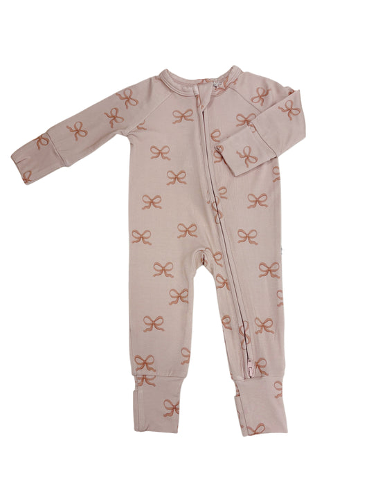 Bows | Bamboo Zip Pajamas