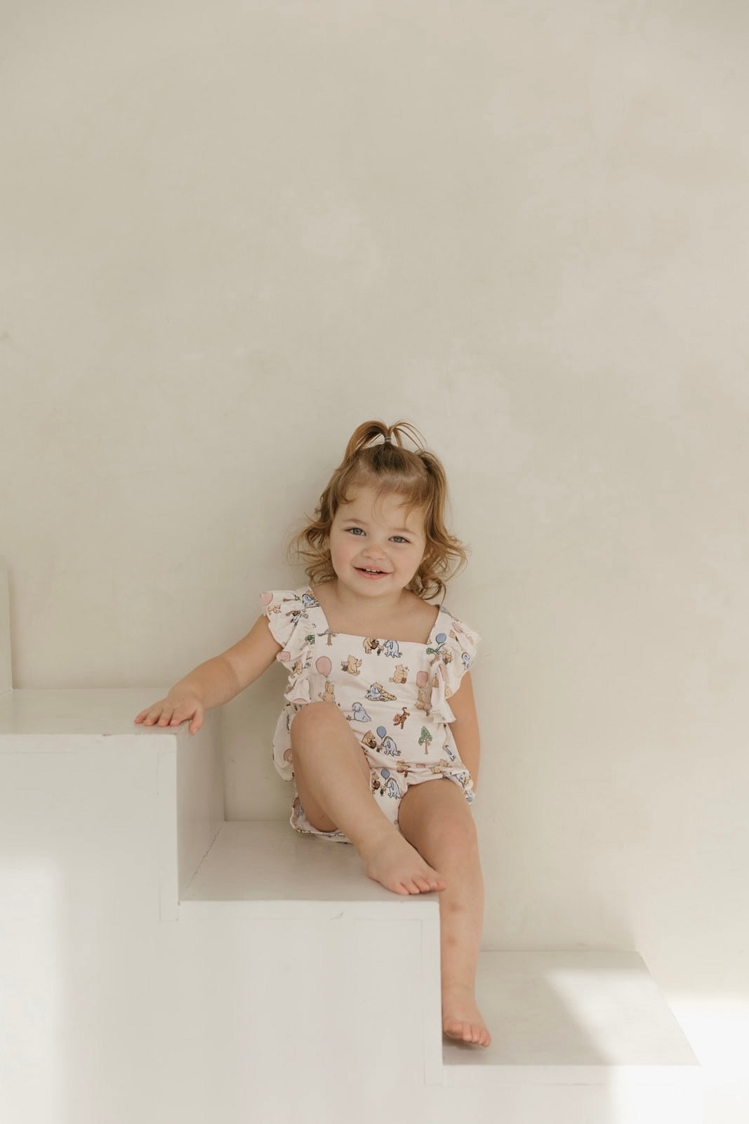 Classic Pooh | Bamboo Cross-Back Ruffle Romper