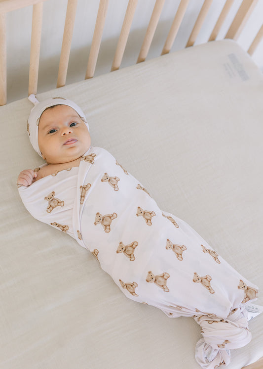 Bears | Bamboo Swaddle & Beanie Set
