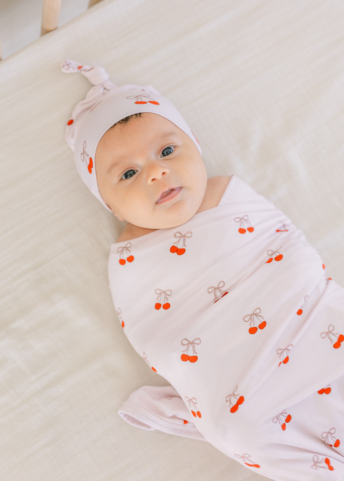 Cherry | Bamboo Swaddle & Beanie Set