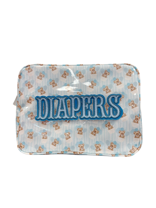 Diapers XL- Clear Coat Bag- Blue