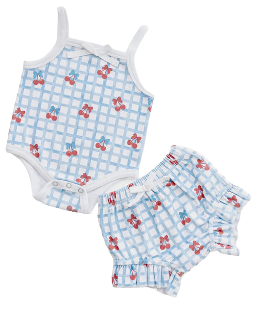 Gingham | Cherry Shorts Set