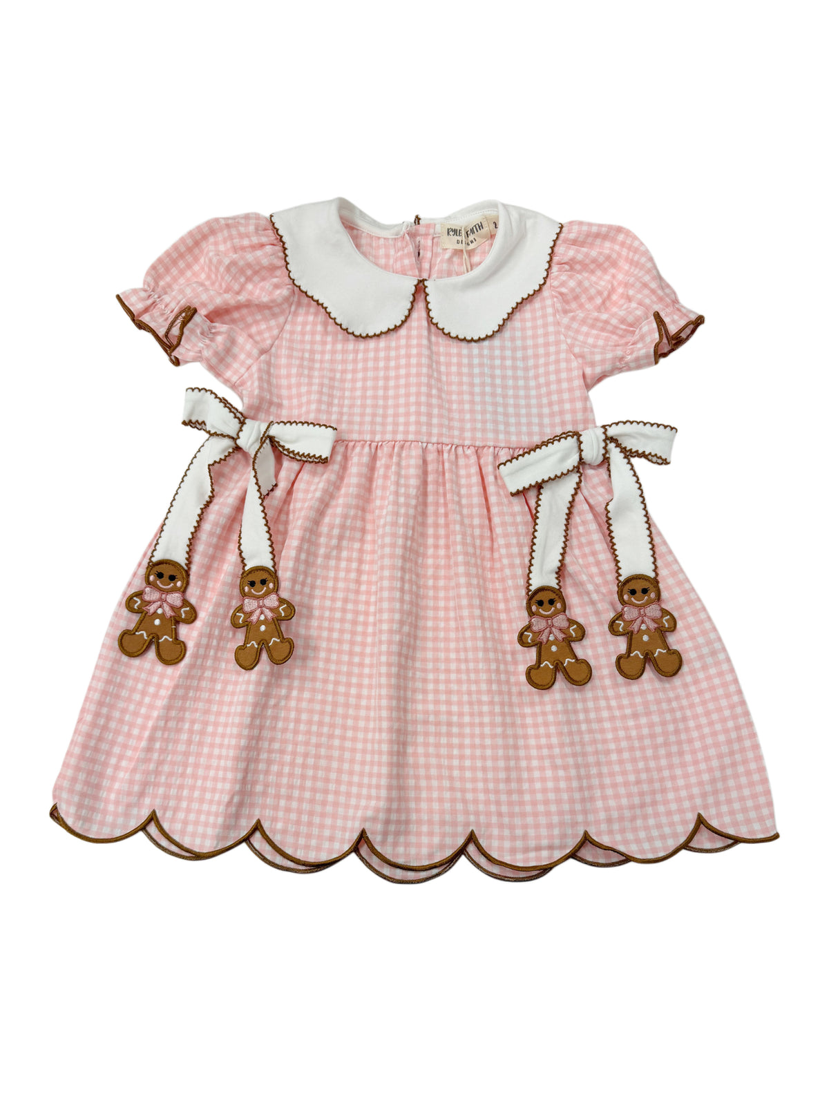Christmas Girls Gingerbread Peter Pan Collar Dress