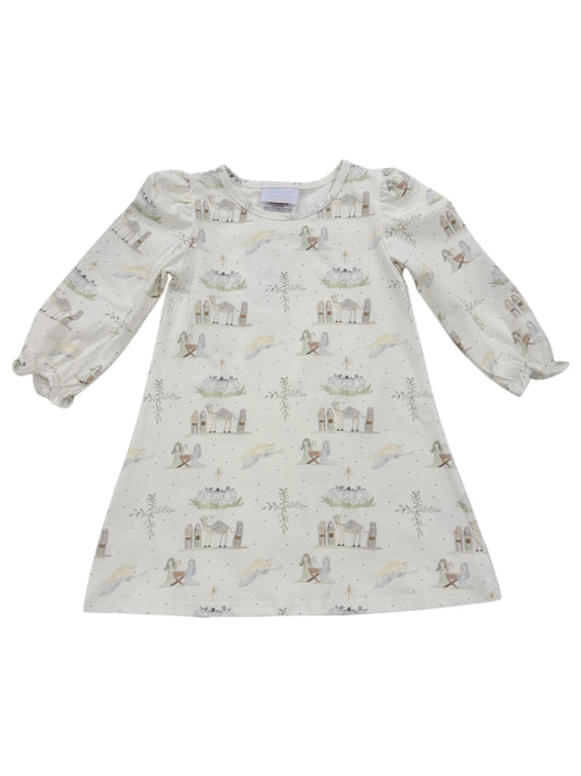 Long Sleeve Pippa Play Dress- Away in a Manger