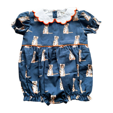 Girls Tiger Scalloped Collar Bubble