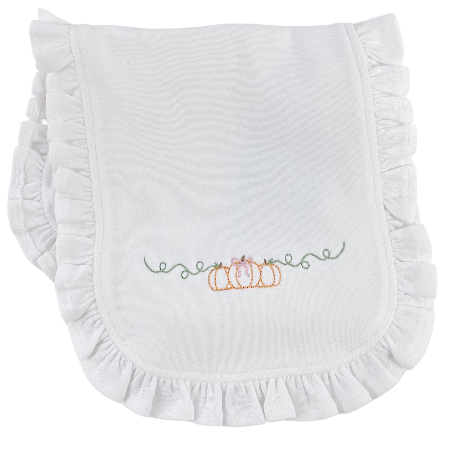 Pumpkin Embroidery Burp Cloth