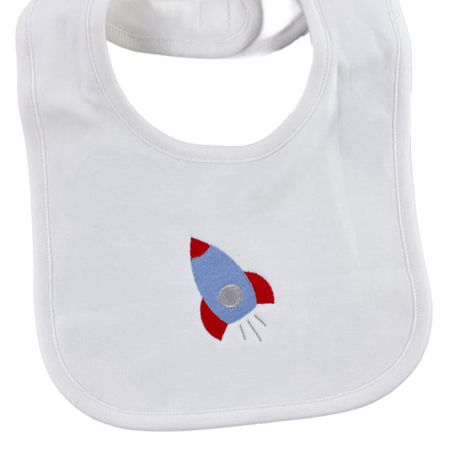 Rocket Embroidery - Bib