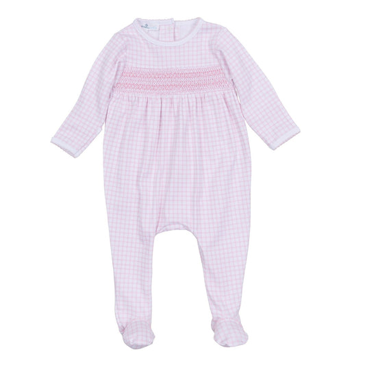 Peek-A-Boo Wishes Pink Smocked Footie Pink