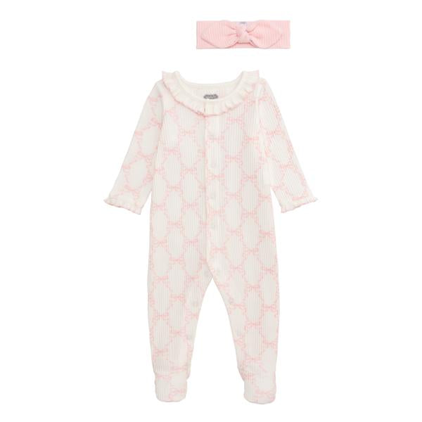 BOW PRINT BABY SLEEPER