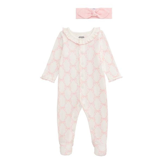BOW PRINT BABY SLEEPER
