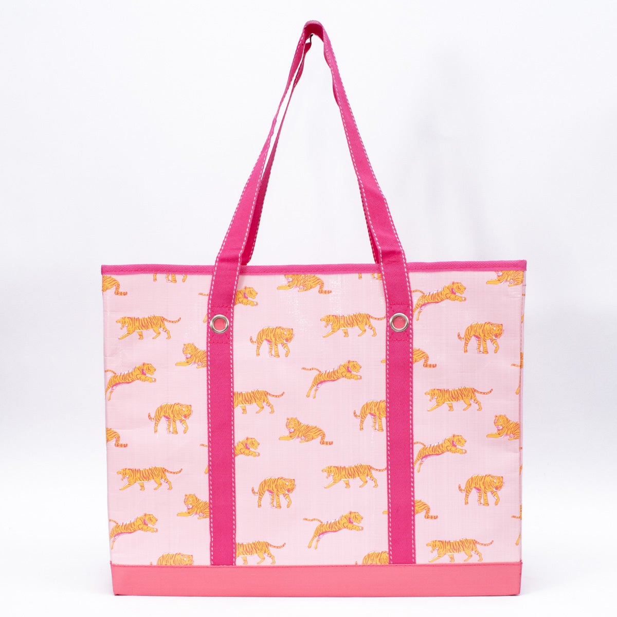 Tiger Walk Market Tote Light Pink/Orange