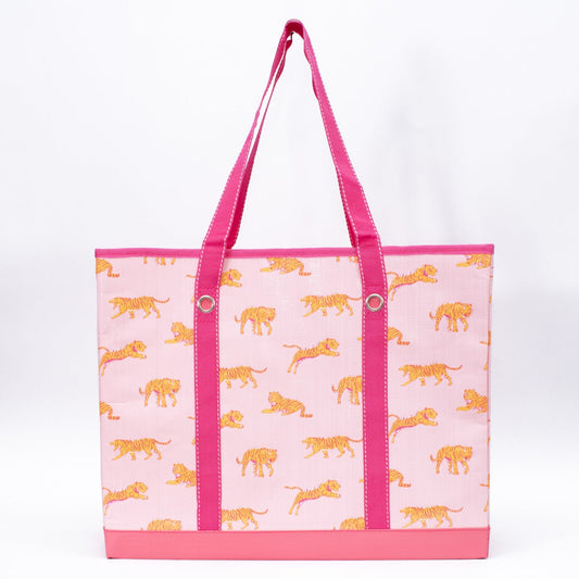 Tiger Walk Market Tote Light Pink/Orange