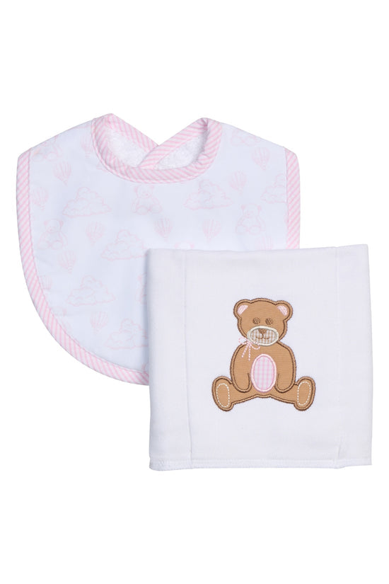 Teddy Bear Basic Bib & Burp Set