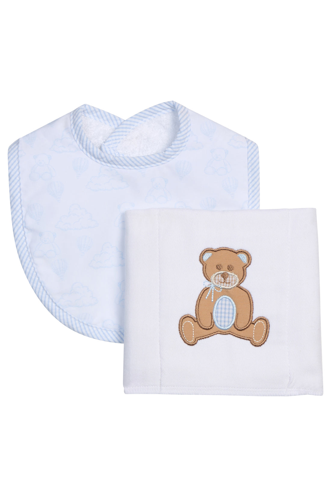 Teddy Bear Basic Bib & Burp Set