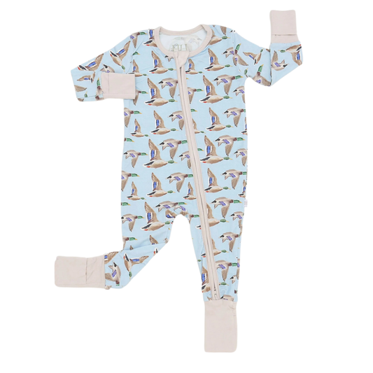 Blue Flyin' South Double Zipper Romper