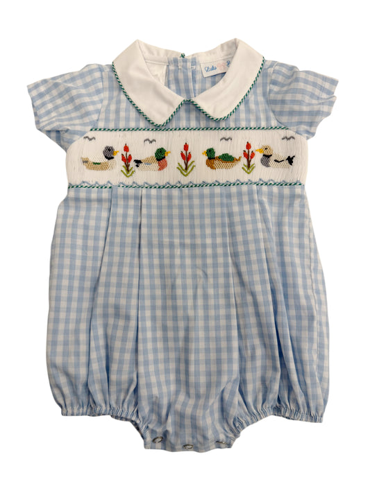 Mallard Duck Smocked Collared Bubble