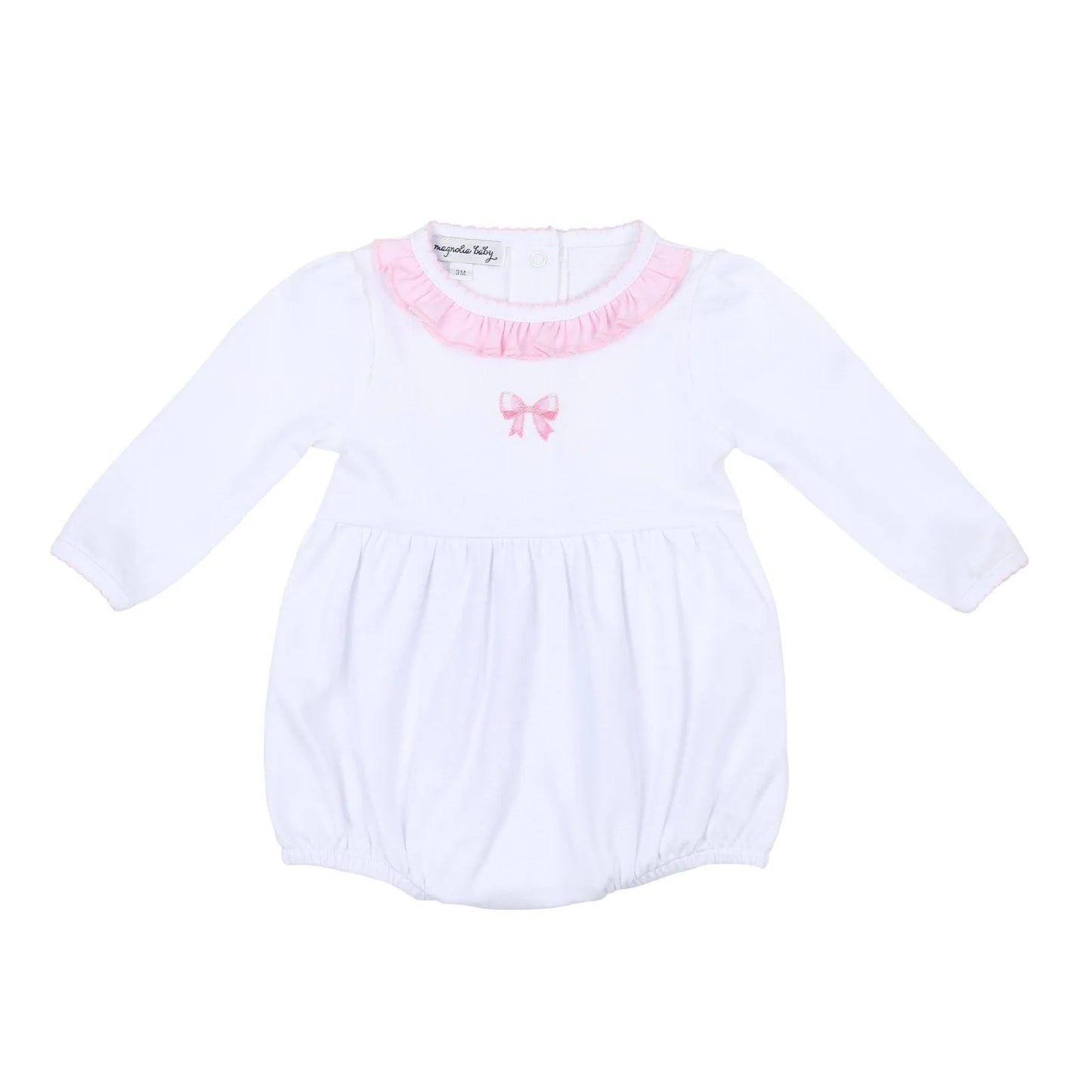 Baby Bows Embroidered Long Sleeve Bubble