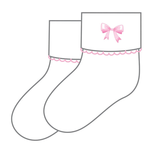 Baby Bows Embroidered Socks