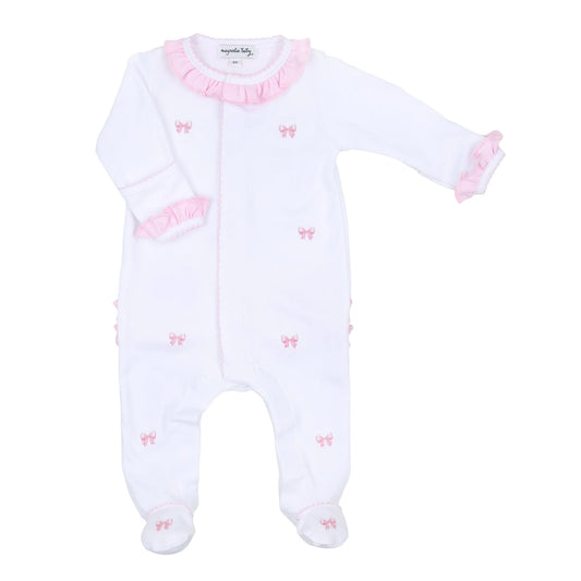 Baby Bows Scattered Ruffle Footie