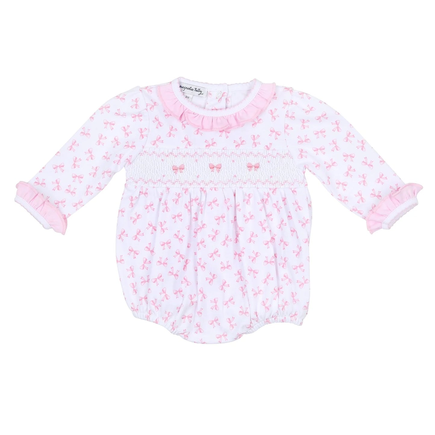 Baby Bows Smocked Bubble