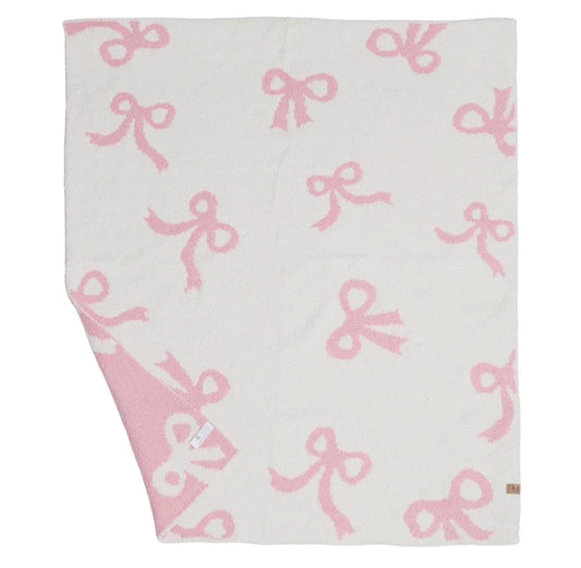 Bow Print Kids Soft Throw Blanket