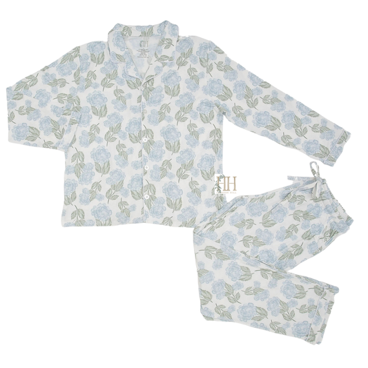 Womens Garden Party Button Down Loungewear Set