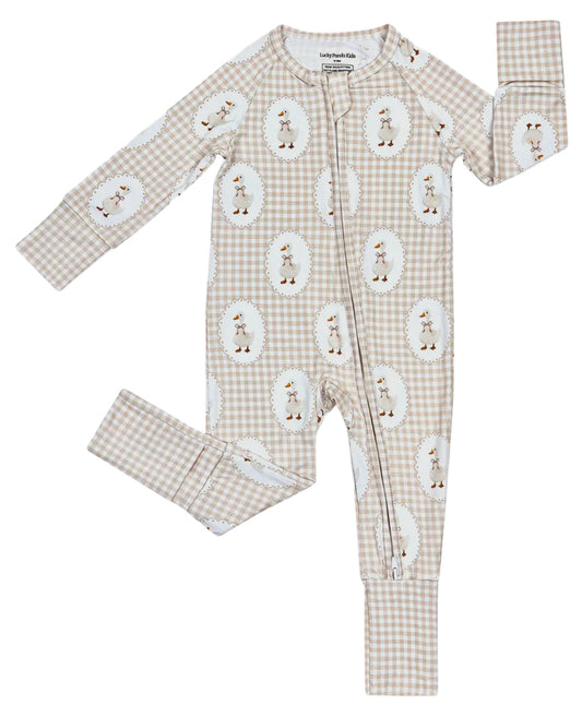 Bamboo Zip Romper | Gingham & Goose