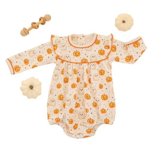 Pumpkin and Boo Long Sleeve Girl Bubble