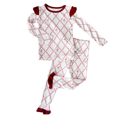 Girls Trellis Ruffle Loungewear Set