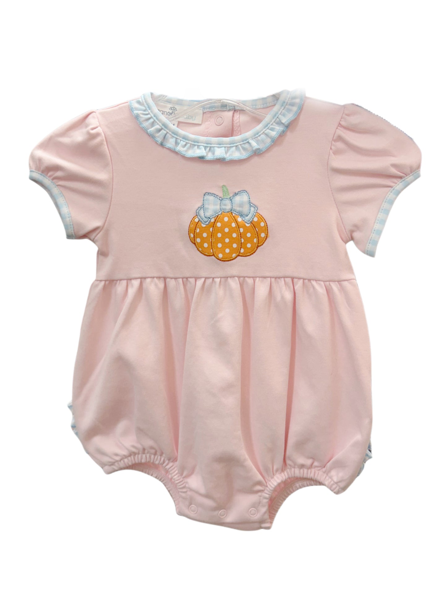 Bowtique Pumpkin Applique Ruffle Bubble