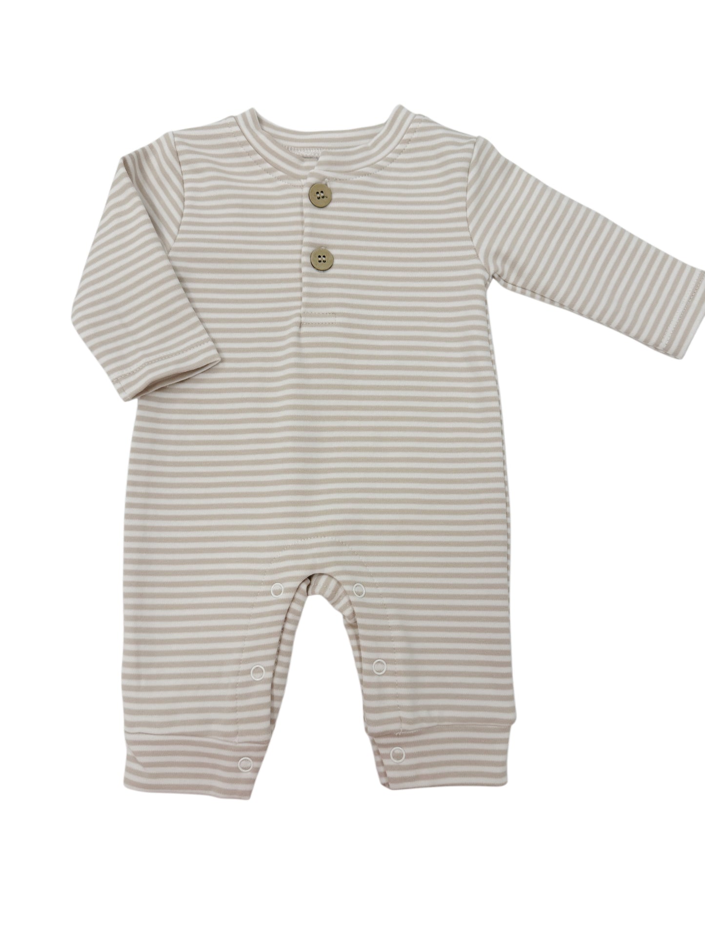 Karter Romper - Tan Stripe