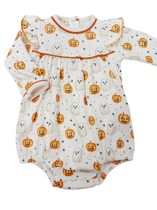 Pumpkin and Boo Long Sleeve Girl Bubble