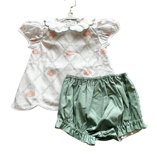 Girls Pumpkin Trellis Top and Bloomers Set
