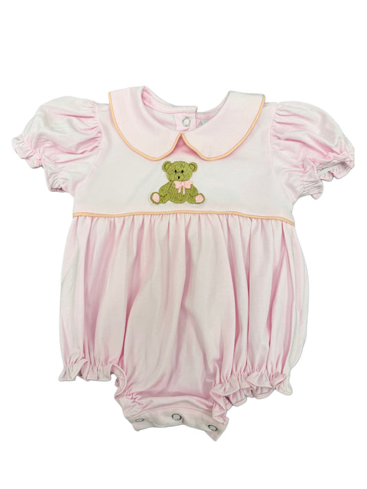 Pink Bear Embroidered Bubble