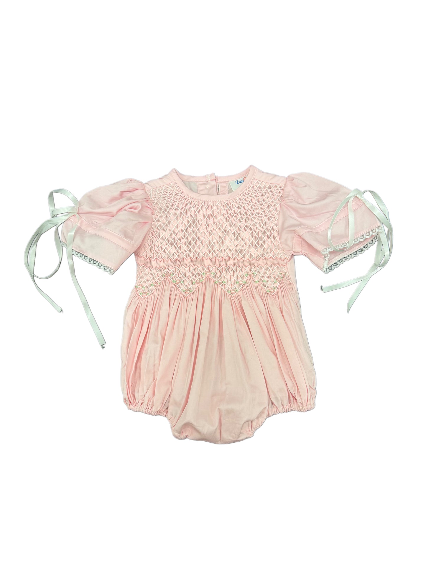 Pink Heirloom Smocked Bubble